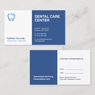 Carte De Rendez-vous Dentiste pédiatrique   Pratique dentaire