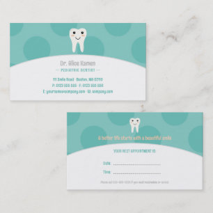 Carte De Rendez-vous Dentiste pour enfants Dentiste pédiatrique
