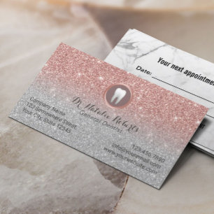 Carte De Rendez-vous Dentiste Rose Gold Parties scintillant Dental Nomi
