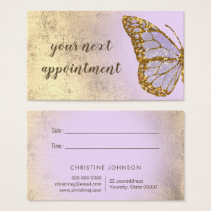 carte de rendez-vous design papillon lavande