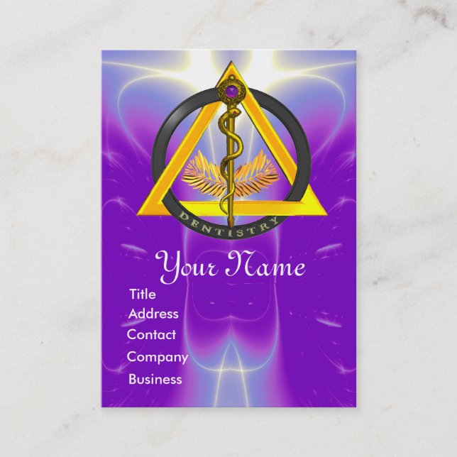 Carte De Rendez-vous DÉSIGNATION DU DENTISTE DE L'ASCLEPIUS ROD Purple (Devant)