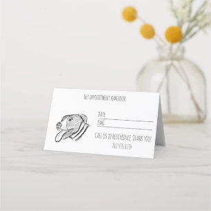 Carte De Rendez-vous dessin pitbull simple amoureux des chiens noir bla