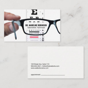 Carte De Rendez-vous Diagramme d'examen oculaire Lunettes de prescrip