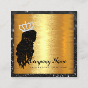 Carte De Rendez-vous Diamant de carré d'or de diamant de cheveux