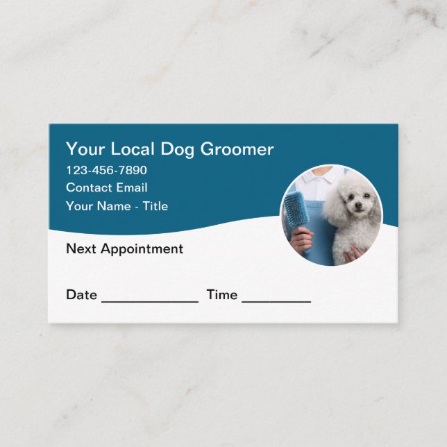 Carte De Rendez-vous Dog Grooming Customer Appointment Cards (Devant)