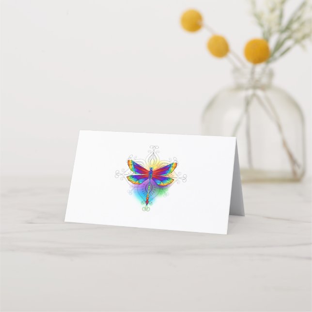 Carte De Rendez-vous Dragonfly en arc-en-ciel (Devant)