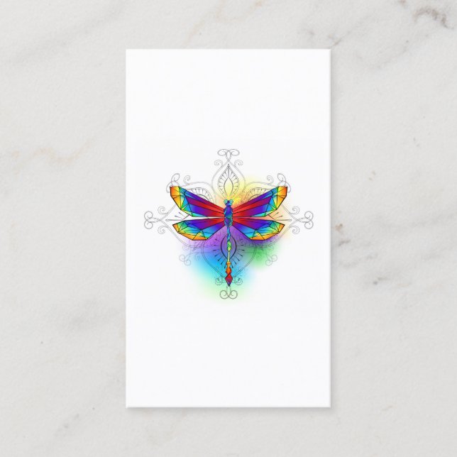 Carte De Rendez-vous Dragonfly en arc-en-ciel (Devant)