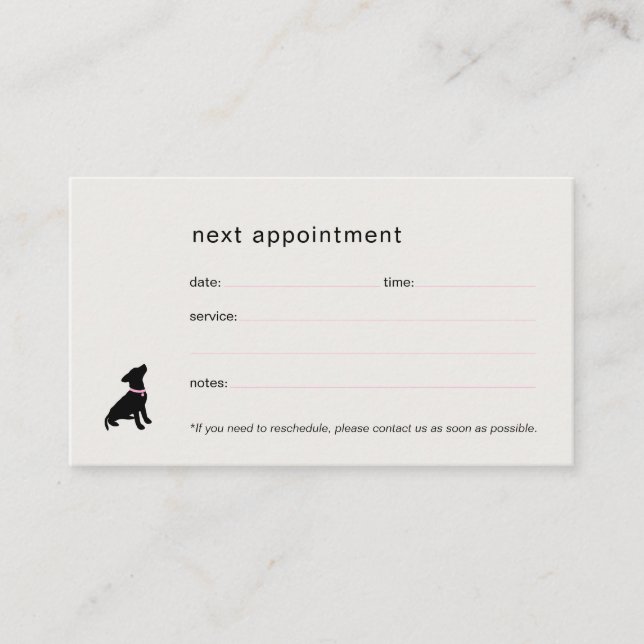 Carte De Rendez-vous Dresseur de chiens Silhouette Moderne (Devant)
