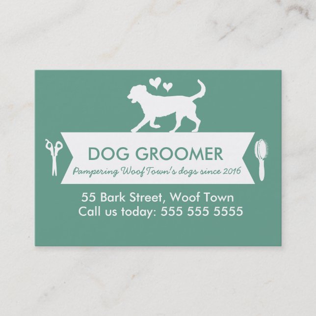 Carte de rendez-vous du chien Groomer - Personnali (Devant)