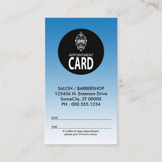 carte de rendez-vous du crâne punk barber (Devant)