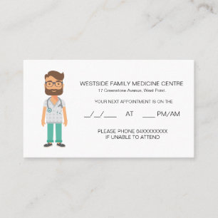 Carte de rendez-vous du médecin de famille amical