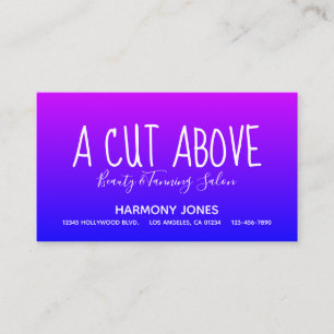 Carte de rendez-vous du salon de beauté Purple Blu