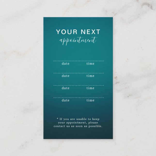 Carte de Rendez-vous du Salon de Beauté Simple et  (Devant)