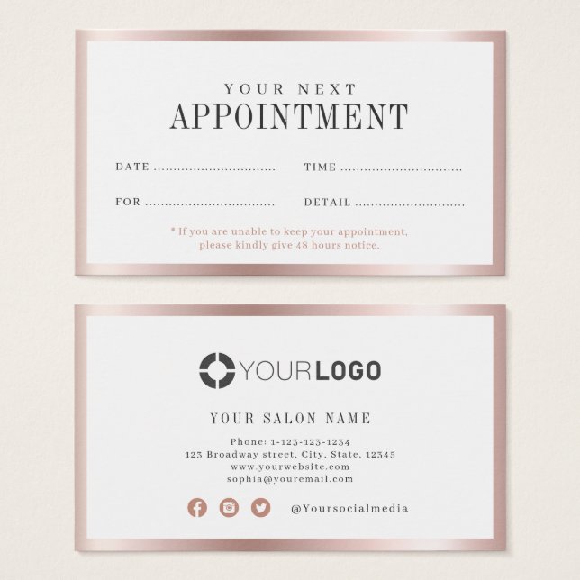 Carte de rendez-vous du salon de la frontière doré (Devant & derrière)