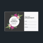 Carte de rendez-vous du Salon Floral Moderne<br><div class="desc">Coordonnée avec les modèles de cartes d'affaires Floral Wreath Salon d'ici 12 h 01. Un badge circulaire contenant votre nom ou votre nom d'entreprise est entouré de motifs floraux magnifiquement arrangés pour un motif de marque élégant et attrayant. Cette carte de rendez-vous est parfaite pour les salons, les spas, les...</div>