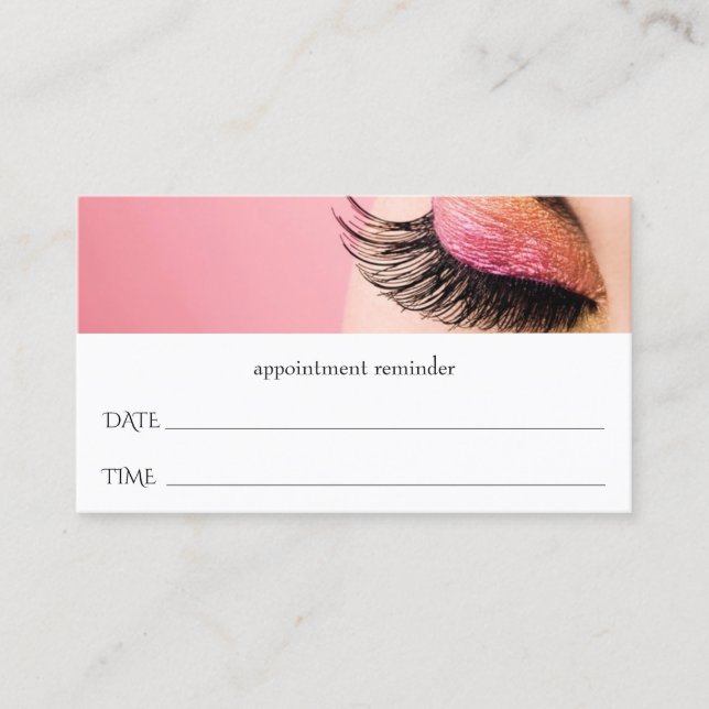 Carte de rendez-vous du salon Lash Extensions (Devant)
