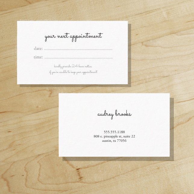 Carte De Rendez-vous écriture cursive | écriture manuscrite | votre pro ("Everyday is abundantly beautiful." 
Sincerely Best Wishes from Lucky Design World)
