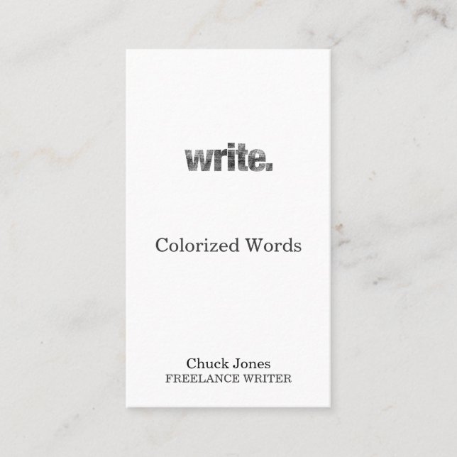 Carte De Rendez-vous Écrivez : Auteur, écrivain indépendant, auteur (Devant)