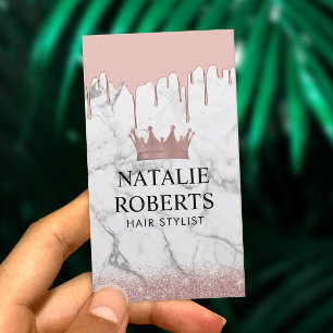 Carte De Rendez-vous Égouttements de marbre de couronne d'or de