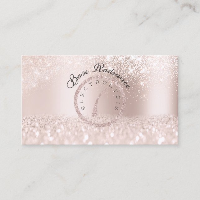 Carte De Rendez-vous Électrolyse Retrait des cheveux Rose Gold Rendez-v (Devant)