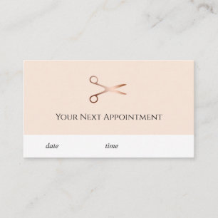Carte De Rendez-vous Elégant ciseaux d'or rose moderne coiffeur