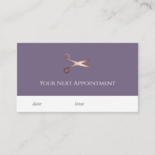 Carte De Rendez-vous Elégant ciseaux d'or rose moderne coiffeur