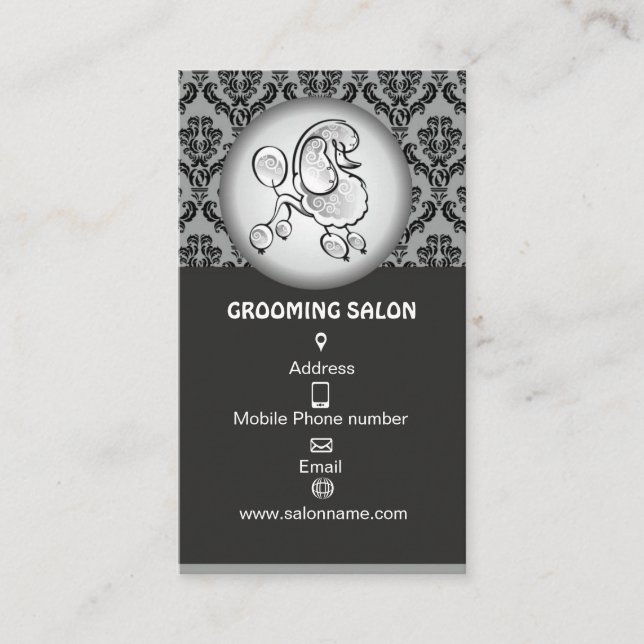 Carte De Rendez-vous Elegant Dog Grooming Salon Business Card  (Devant)