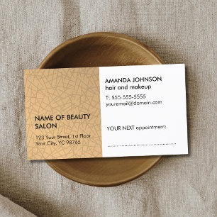 Carte De Rendez-vous Elégant Faux Gold Texturé Coiffure Beauté