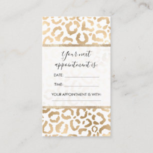 Carte De Rendez-vous Elegant Gold White Leopard Cheetah Animal Print