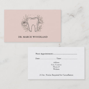 Carte De Rendez-vous Elégant minimaliste Floral Dental Nomination Card