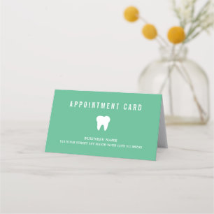 Carte De Rendez-vous Elégant minimaliste Vert Blanc Dentiste Nomination