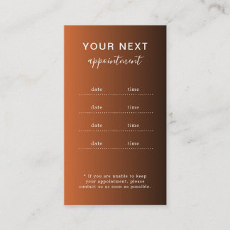 Carte De Rendez-vous Elegant Modern Salon Spa Appointment Reminder Card