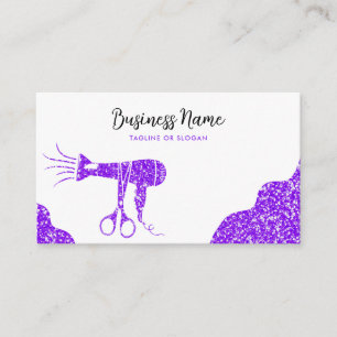 Carte De Rendez-vous Elégant Parties scintillant violet Sèche-cheveux C