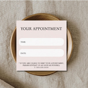 Carte De Rendez-vous Elégant Pastel Blanc Gras Salon