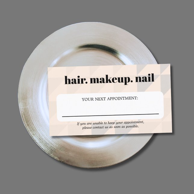 Carte De Rendez-vous Elégant Pastel Géométrique Bold Salon de Beauté (Créateur téléchargé)