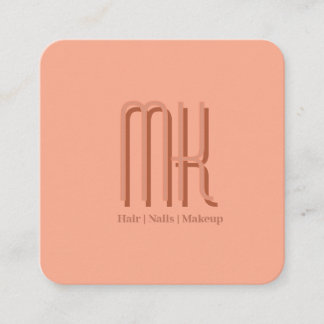 Carte De Rendez-vous Elegant Peach Salon Monogram Appointment Card