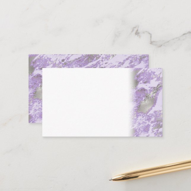 Carte De Rendez-vous Elegant Purple Grey Abstract (Devant/Arrière en situation)