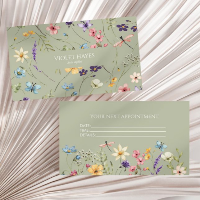 Carte De Rendez-vous Elegant Wildflower Wild Flower Floral Custom (Créateur téléchargé)