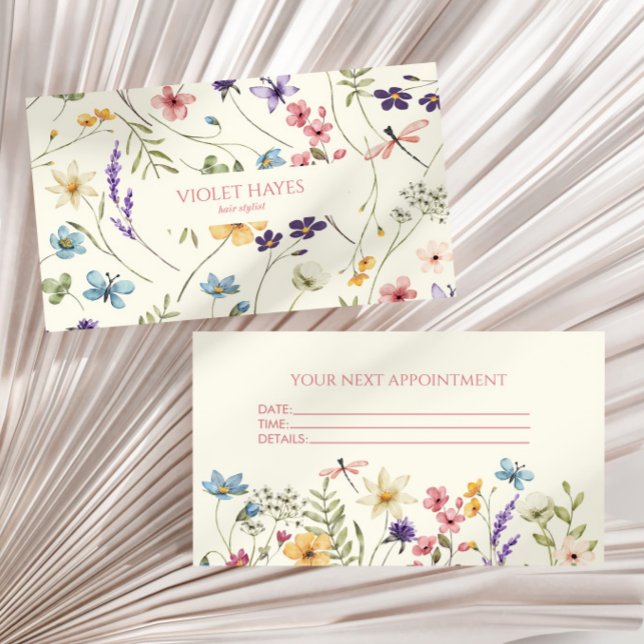 Carte De Rendez-vous Elegant Wildflower Wild Flower Floral Custom (Créateur téléchargé)