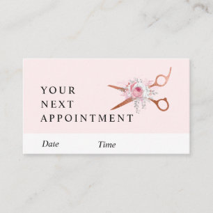 Carte De Rendez-vous Elégante coiffeuse rose en cuivre