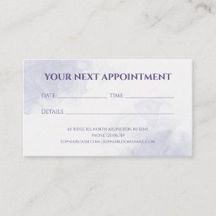 Carte De Rendez-vous Élégante encre d'aquarelle liquide violet clair