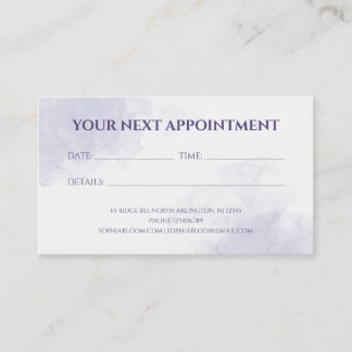 Carte De Rendez-vous Élégante encre d'aquarelle liquide violet clair