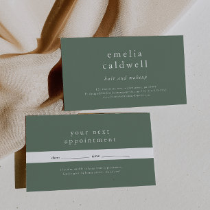 Carte De Rendez-vous EMELIA Moderne Sage Vert Petite Entreprise Rappel