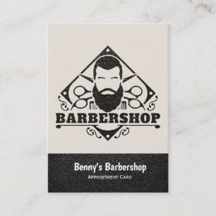 Carte de rendez-vous en cuir Barshop
