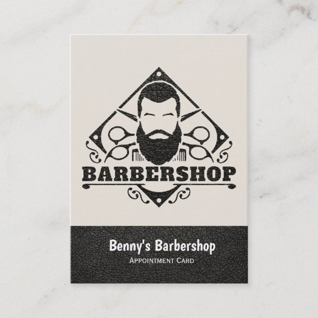 Carte de rendez-vous en cuir Barshop (Devant)