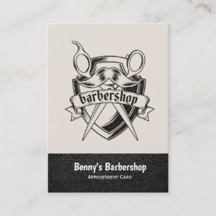 Carte de rendez-vous en cuir Barshop