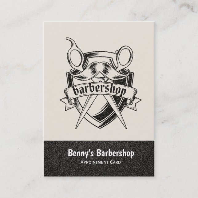 Carte de rendez-vous en cuir Barshop (Devant)