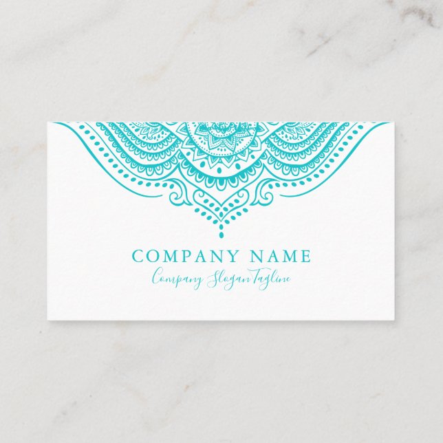 Carte de rendez-vous en dentelle turquoise (Dos)