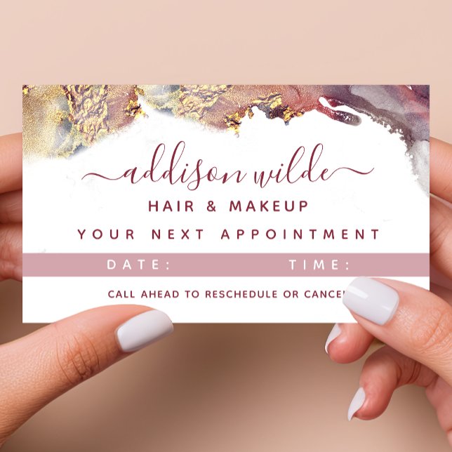 Carte De Rendez-vous Encre D'Aquarelle Liquide D'Art Moderne Purple Et  (Créateur téléchargé)