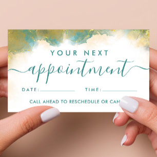 Carte De Rendez-vous Encre D'Aquarelle Liquide D'Art Moderne turquoise